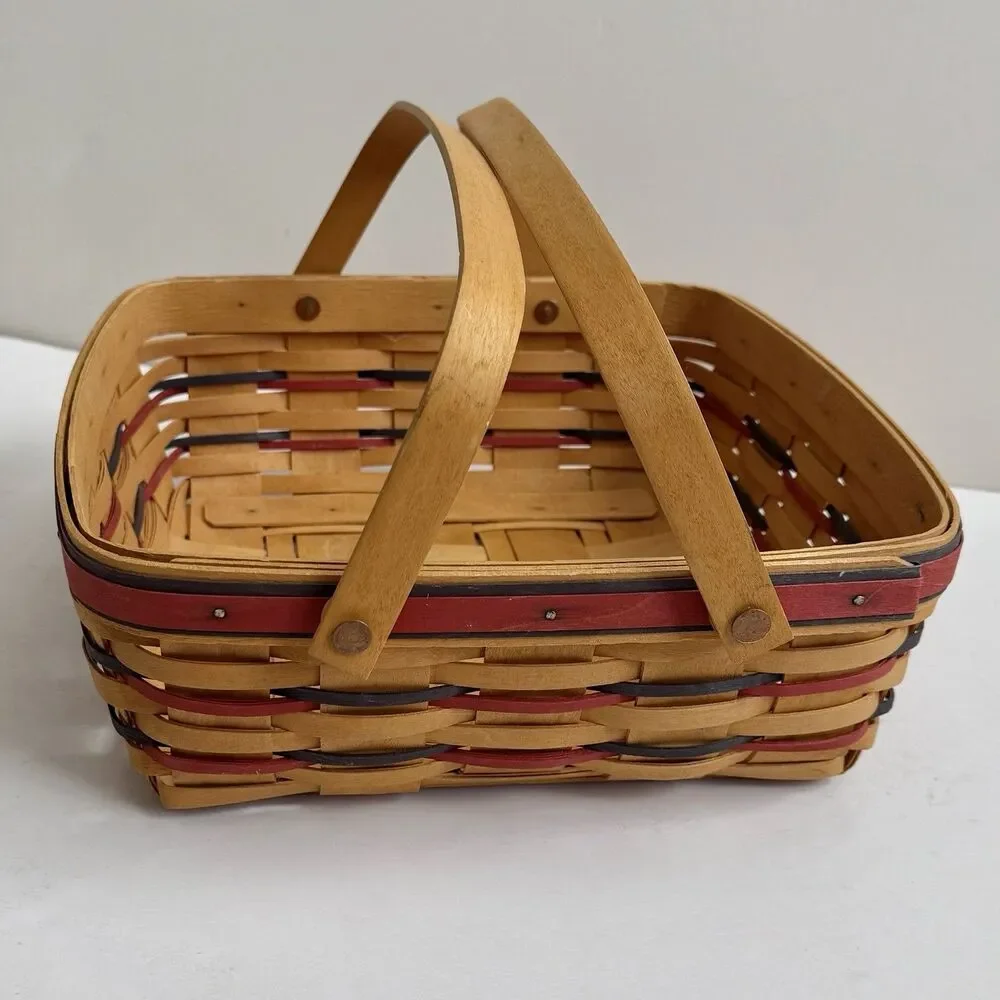 1997 Longaberger All American Pie Basket Patriotic Woven Wood - Picture 7 of 11